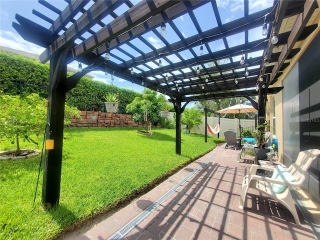 1456 Sourwood Dr, Ocoee, FL 34761 - fenced backyard featuring a pergola and a patio