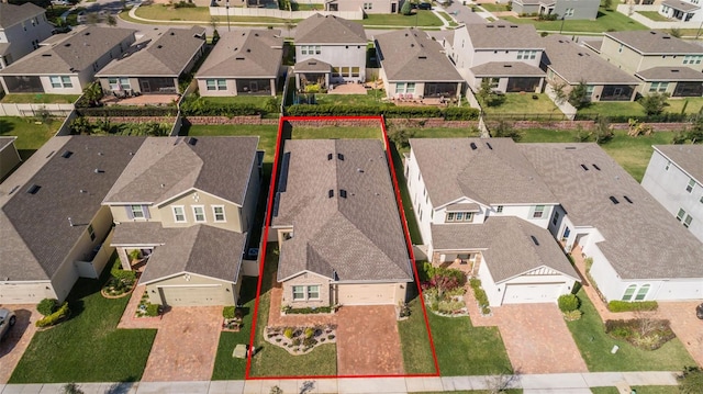 1456 Sourwood Dr, Ocoee, FL 34761 - aerial view of residential area featuring property parcel outlined
