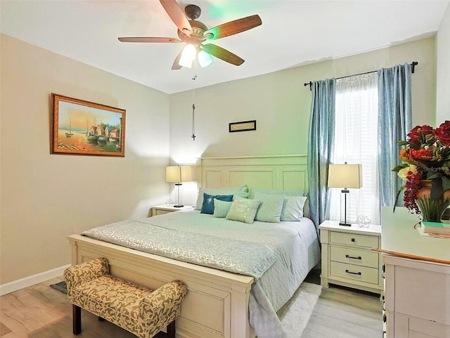 1456 Sourwood Dr, Ocoee, FL 34761 - bedroom featuring light wood-type flooring and a ceiling fan
