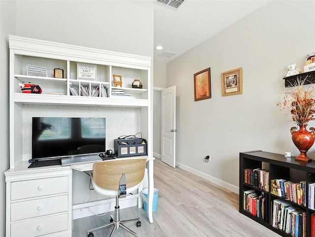 1456 Sourwood Dr, Ocoee, FL 34761 - office area featuring light wood-type flooring and recessed lighting