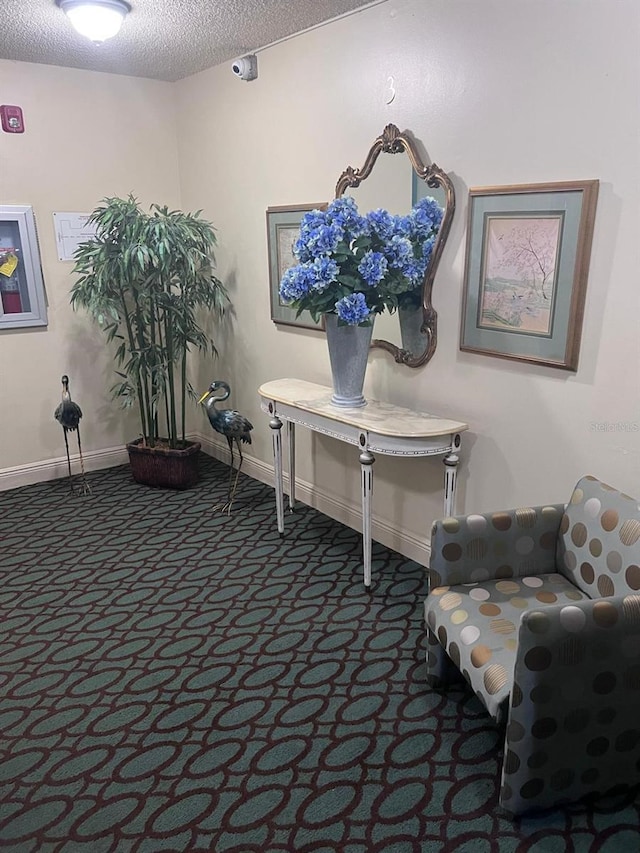 6831 SW 147th Ave Unit 3H, Miami, FL 33193 - carpeted home office with baseboards and a textured ceiling