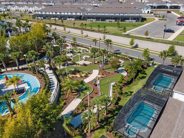 2131 Lelani Cir, Davenport, FL 33897 - aerial perspective of suburban area featuring a pool