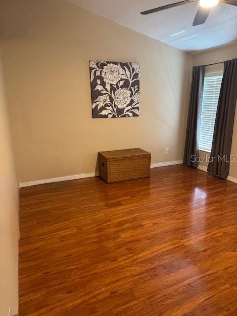 5435 Bryce Canyon Dr, Kissimmee, FL 34758 - empty room with a ceiling fan and wood finished floors