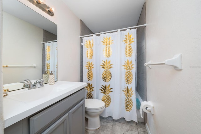 11649 Crescent Pines Blvd, Clermont, FL 34711 - full bath featuring vanity, shower / bath combo with shower curtain, and tile patterned flooring