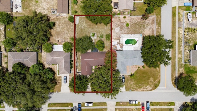 11649 Crescent Pines Blvd, Clermont, FL 34711 - aerial perspective of suburban area featuring property boundaries highlighted