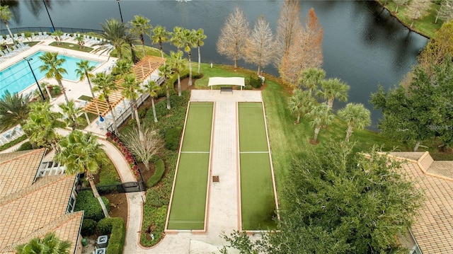 8309 Bella Vida Cir Unit 8309, Davenport, FL 33896 - aerial view of a pool and a large body of water