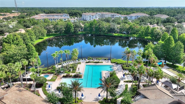 8309 Bella Vida Cir Unit 8309, Davenport, FL 33896 - bird's eye view of a pool area and a large body of water