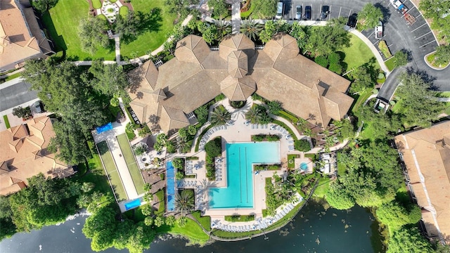 8309 Bella Vida Cir Unit 8309, Davenport, FL 33896 - aerial view of property and surrounding area with a pool area and a large body of water