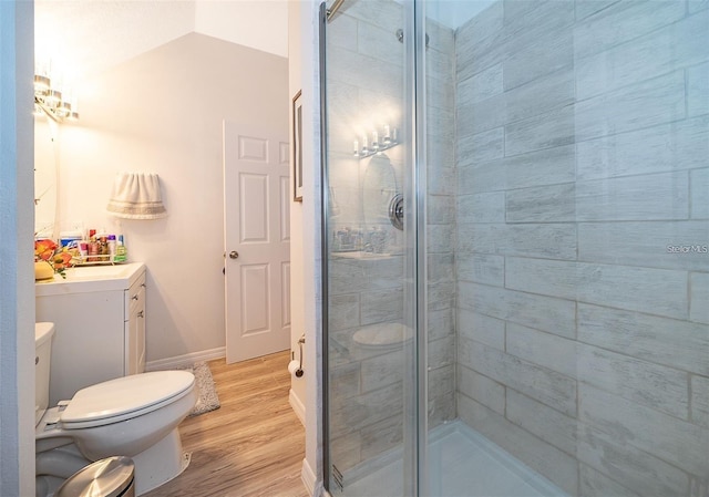 2463 Volunteer Ave, Kissimmee, FL 34744 - full bath featuring wood finished floors, a shower stall, and vanity
