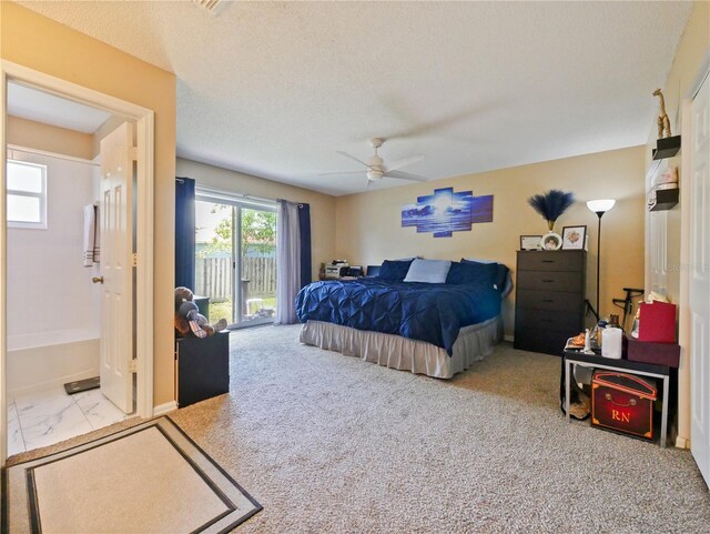 314 Clermont Dr, Kissimmee, FL 34759 - bedroom featuring access to outside, carpet, and ceiling fan