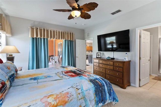 163 Tigerlily Ct, Davenport, FL 33837 - bedroom with light carpet and ceiling fan