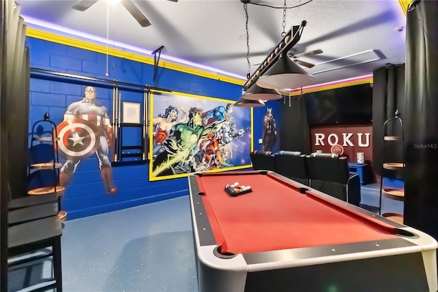 163 Tigerlily Ct, Davenport, FL 33837 - rec room with ceiling fan and billiards table