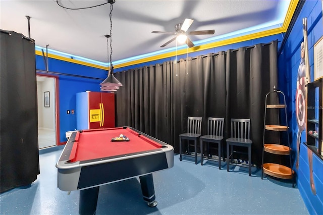 163 Tigerlily Ct, Davenport, FL 33837 - rec room with ceiling fan and billiards table