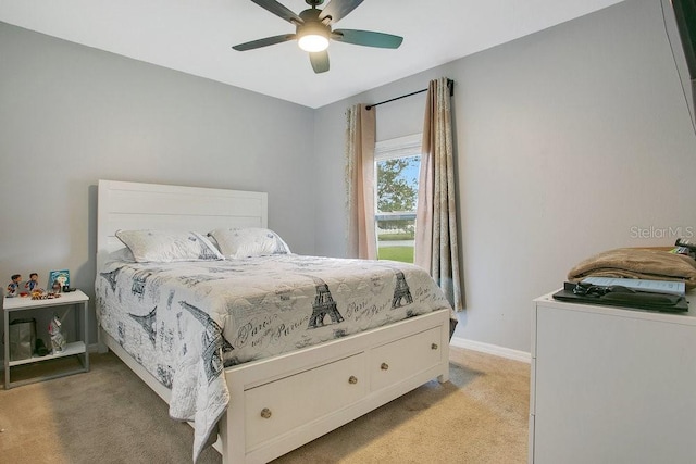 3430 Harlequin Dr, Saint Cloud, FL 34772 - bedroom with light carpet and a ceiling fan