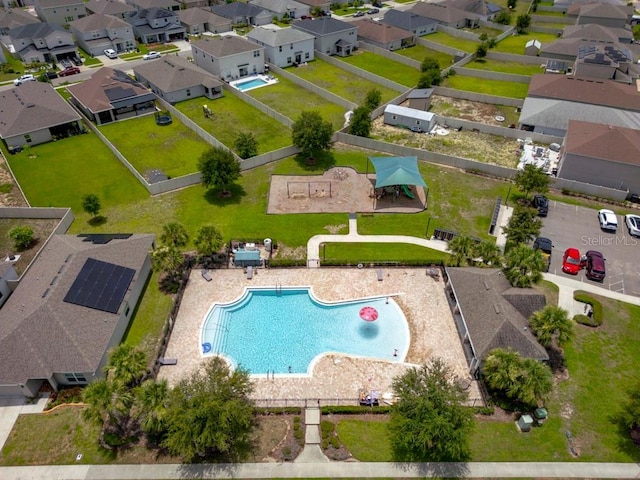 588 Meadow Bend Dr, Davenport, FL 33837 - aerial perspective of suburban area with a pool