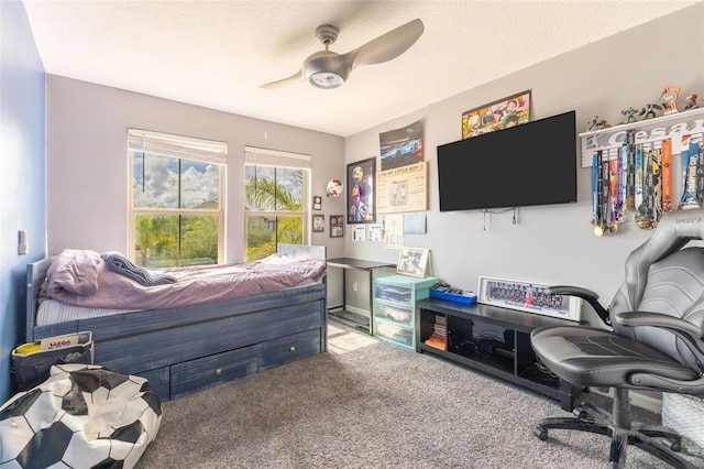 9878 Aurea Moss Ln, Orlando, FL 32832 - bedroom with carpet floors and ceiling fan