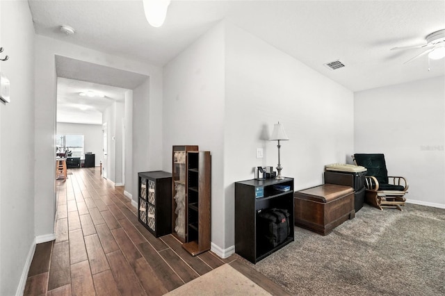 301 Sierra Way, Davenport, FL 33837 - living room featuring dark wood finished floors and a ceiling fan
