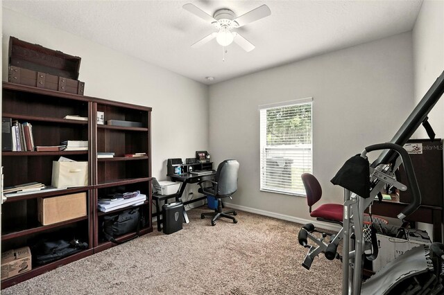 301 Sierra Way, Davenport, FL 33837 - carpeted home office featuring a ceiling fan and baseboards