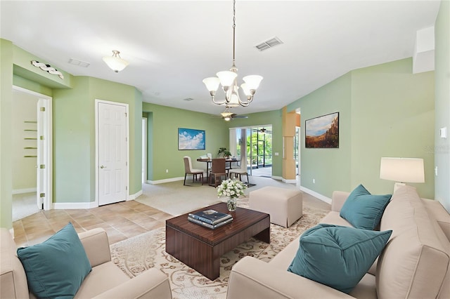 521 Milano Rd, Kissimmee, FL 34759 - living area featuring a chandelier and baseboards