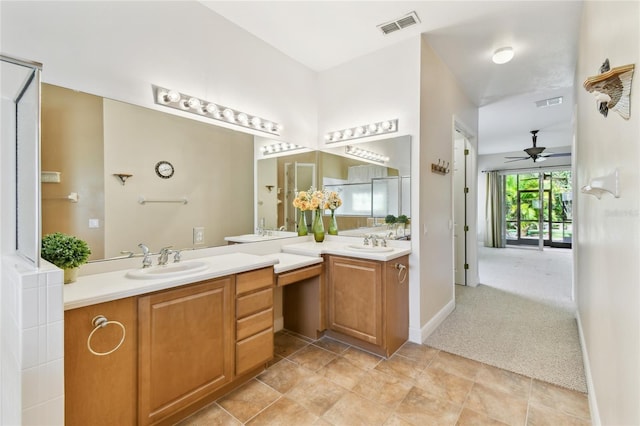 521 Milano Rd, Kissimmee, FL 34759 - full bathroom featuring ceiling fan and two vanities