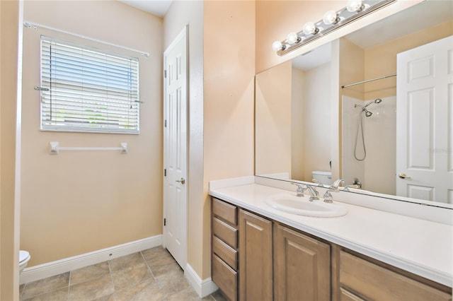 521 Milano Rd, Kissimmee, FL 34759 - full bathroom featuring vanity, a shower, and tile patterned flooring