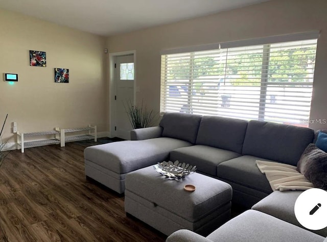 2940 Lake Margaret Dr, Orlando, FL 32806 - living room with dark wood finished floors and baseboards