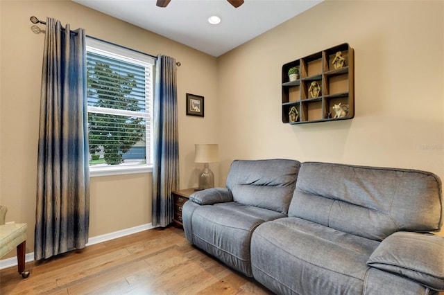 802 Soria Ln, Davenport, FL 33837 - sitting room featuring a ceiling fan and light wood-type flooring