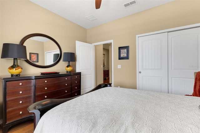 802 Soria Ln, Davenport, FL 33837 - bedroom featuring a closet, wood finished floors, and ceiling fan