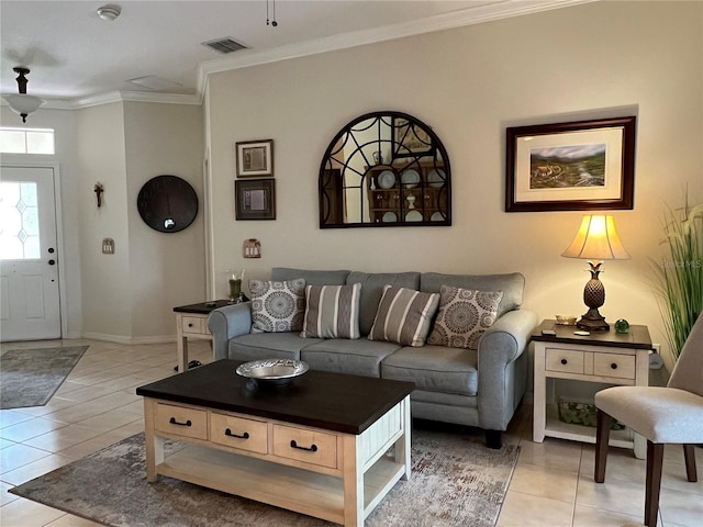 99 Auburn Dr, Kissimmee, FL 34759 - living area featuring ornamental molding and light tile patterned floors