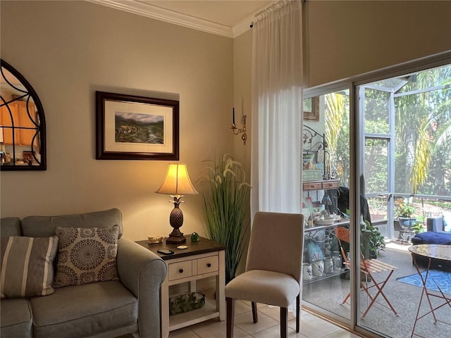 99 Auburn Dr, Kissimmee, FL 34759 - living area with ornamental molding and tile patterned floors