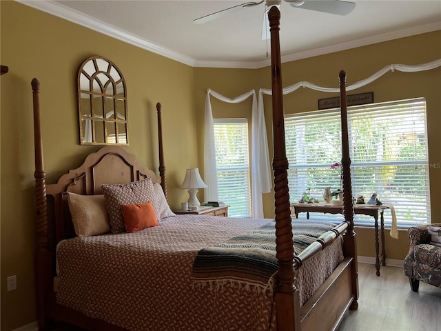 99 Auburn Dr, Kissimmee, FL 34759 - bedroom featuring crown molding, wood finished floors, and ceiling fan