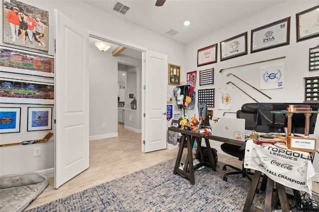 14728 Scott Key Dr, Winter Garden, FL 34787 - office area featuring recessed lighting and wood finished floors