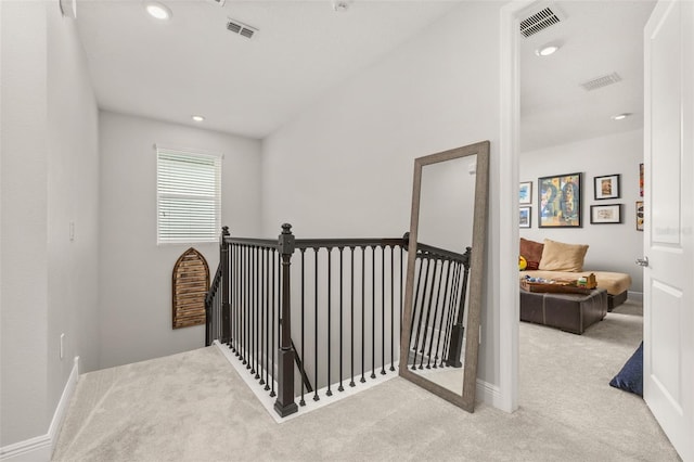 14728 Scott Key Dr, Winter Garden, FL 34787 - hallway with carpet floors, an upstairs landing, and recessed lighting