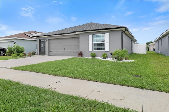 211 Foxtail Loop, Davenport, FL 33837 - ranch-style home featuring an attached garage, a front lawn, concrete driveway, and stucco siding