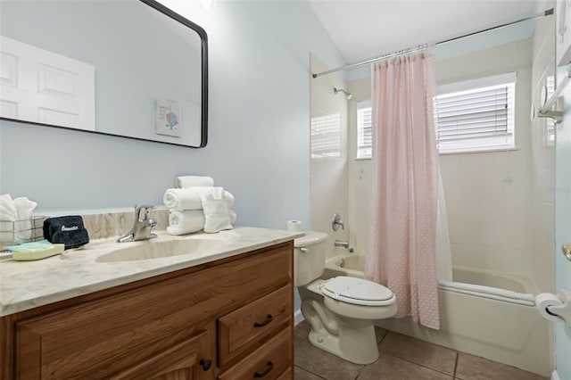 242 Saragossa Ave, Davenport, FL 33897 - bathroom featuring vanity, shower / tub combo, and tile patterned floors