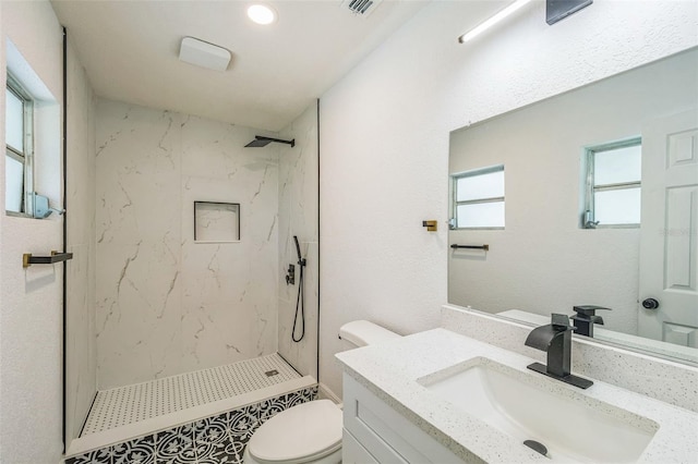 4212 Harry Dr, Fruitland Park, FL 34731 - bathroom with vanity and a marble finish shower