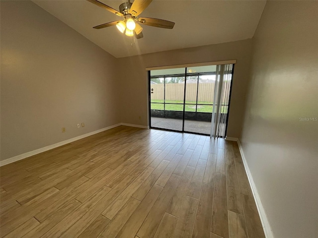 12161 Sandal Creek Way, Orlando, FL 32824 - spare room featuring lofted ceiling, wood finished floors, and ceiling fan