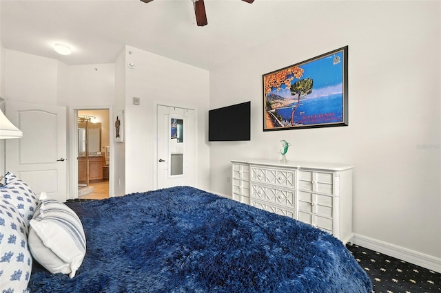 501 Mirasol Cir Unit 213, Celebration, FL 34747 - bedroom featuring ensuite bath and a ceiling fan