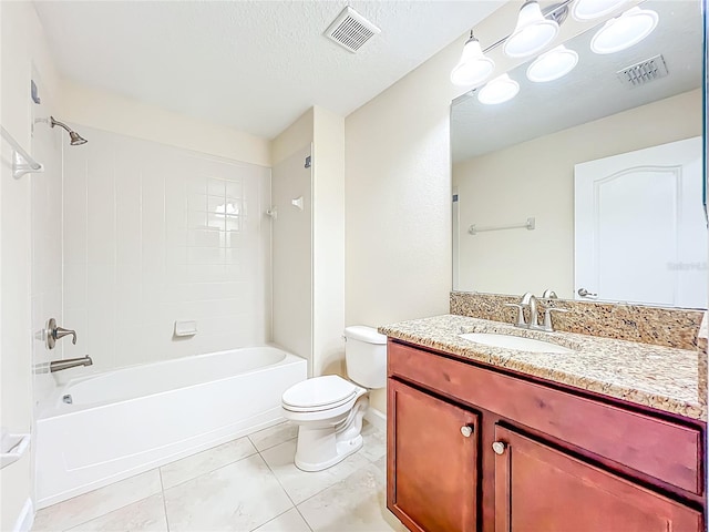 15150 Evergreen Oak Loop, Winter Garden, FL 34787 - full bath featuring vanity, washtub / shower combination, tile patterned flooring, and a textured ceiling