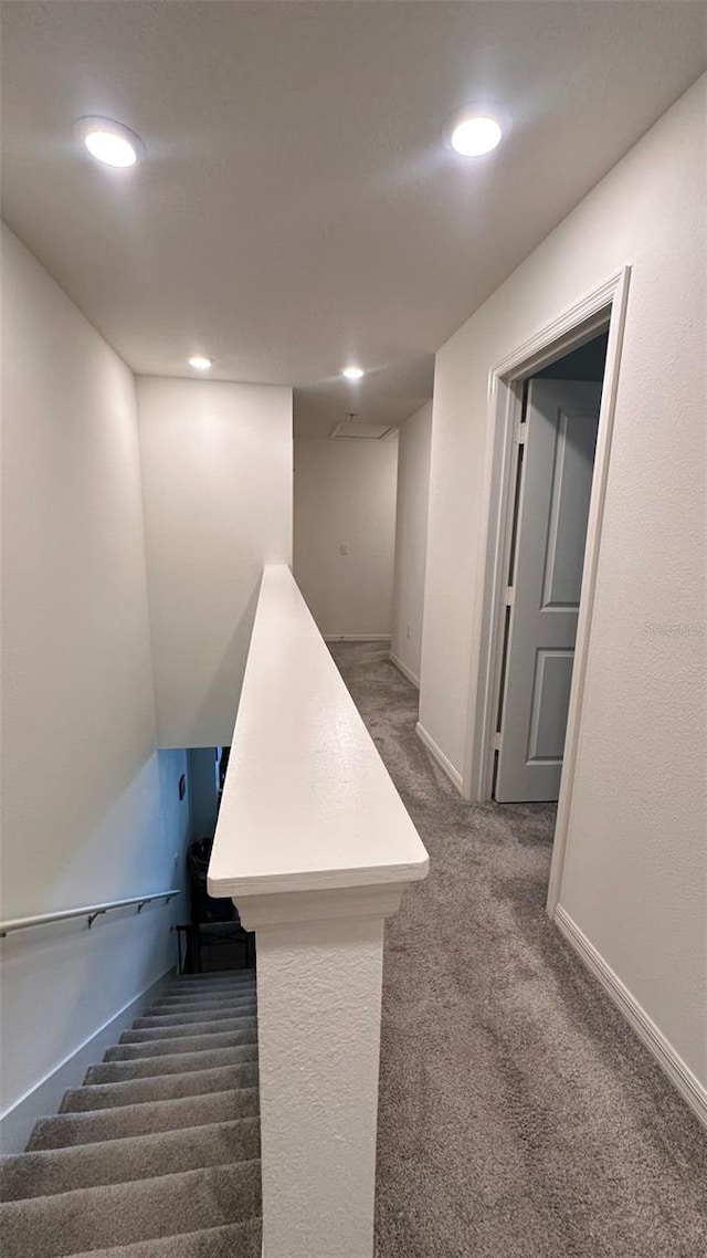 1528 Mirabella Cir, Davenport, FL 33897 - stairway featuring carpet floors and recessed lighting