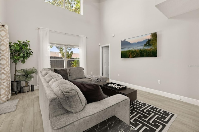 2313 Duncan Trl, Clermont, FL 34714 - living area with light wood-style flooring and a high ceiling