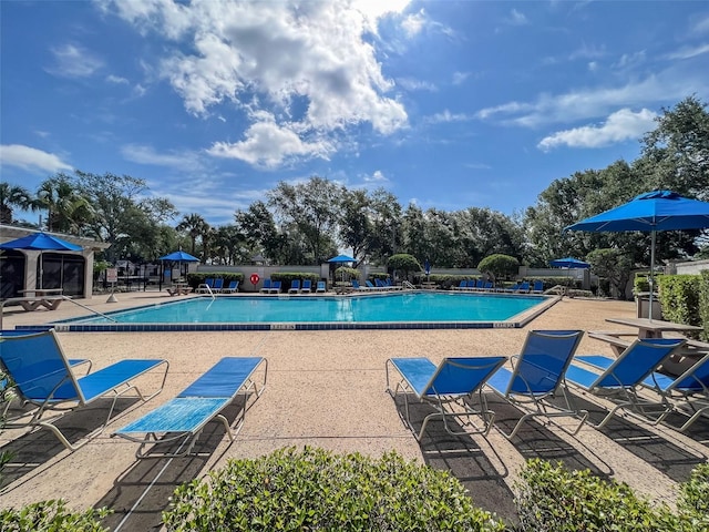 2313 Duncan Trl, Clermont, FL 34714 - community pool featuring a patio and a gazebo