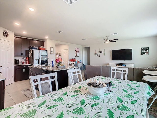 509 Mckenna Dr, Winter Haven, FL 33881 - dining area with ceiling fan and recessed lighting