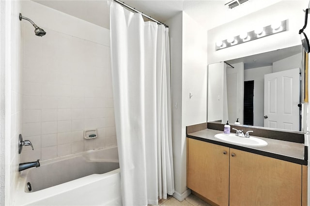 742 Centervale Dr Unit 742, Celebration, FL 34747 - full bath with shower / tub combo with curtain, vanity, and tile patterned floors
