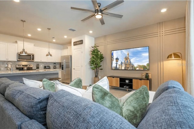4254 Lana Ave, Davenport, FL 33897 - living area with ceiling fan and recessed lighting