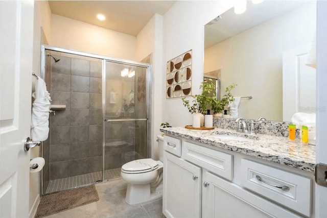 4254 Lana Ave, Davenport, FL 33897 - full bath with vanity, a shower stall, and tile patterned flooring