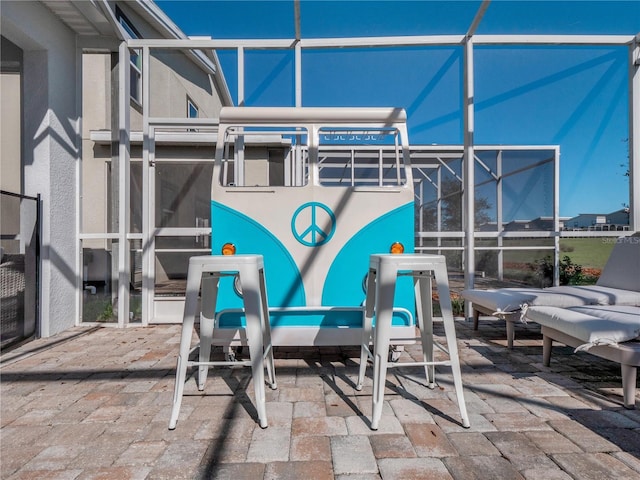 681 Pebble Beach Dr, Davenport, FL 33896 - view of patio / terrace with a lanai