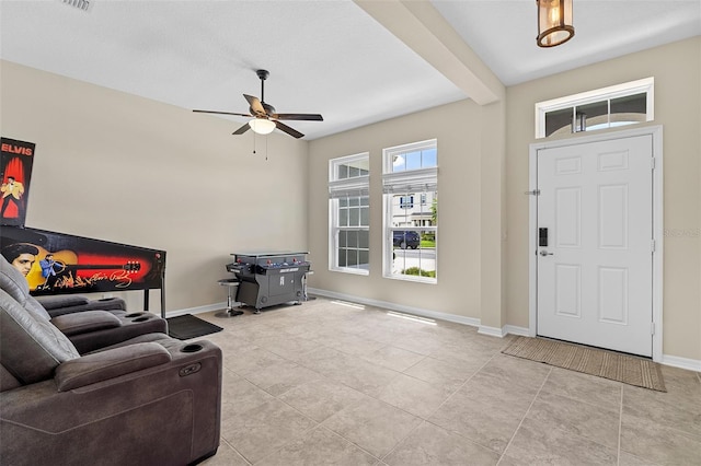 1817 Westerham Ave, Saint Cloud, FL 34771 - tiled foyer entrance with ceiling fan and baseboards