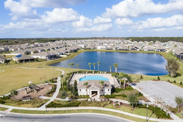 1817 Westerham Ave, Saint Cloud, FL 34771 - aerial perspective of suburban area featuring a nearby body of water and a pool area