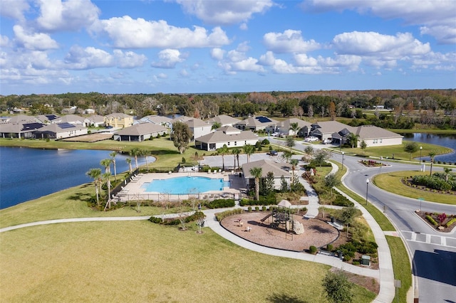 1817 Westerham Ave, Saint Cloud, FL 34771 - aerial view of residential area with a pool and a nearby body of water